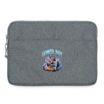 Joueur Drôle de Capybara - Sacoche pour ordinateur portable 15 pouces - gris chiné - Devant
