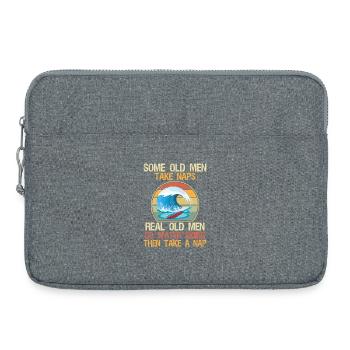 Quelques vieux hommes font la sieste, grand-père, ski nautique, ski nautique. - Sacoche pour ordinateur portable 15 pouces - gris chiné - Devant