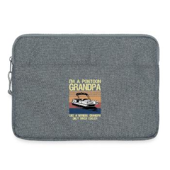 Cool Pontoon Boat Design for Grandpa Men Pontoon - Laptop bag 15" - heather grey - Front