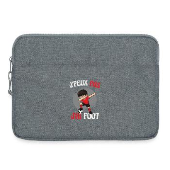 Ich kann nicht, ich habe Fußball – Zeichentrickkind - Laptoptasche 15" - Grau meliert - Vorne