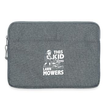 Ce gamin adore les tondeuses à gazon - Sacoche pour ordinateur portable 15 pouces - gris chiné - Devant