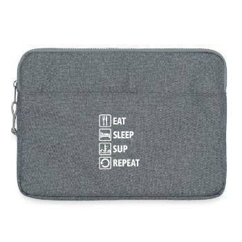 Eat Sleep SUP Repeat - Standup paddeln - Laptoptasche 15" - Grau meliert - Vorne