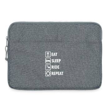 Eat Sleep Ride Repeat - Eisenbahn fahren - Laptoptasche 15" - Grau meliert - Vorne