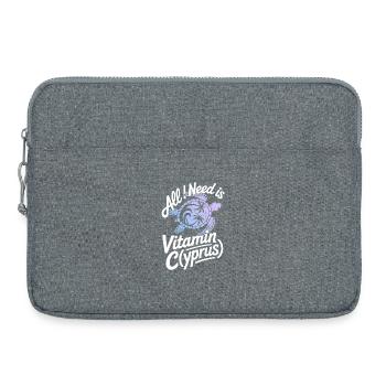 Zypern All I Need Is Vitamin Cyprus Zypern Flagge - Laptoptasche 15" - Grau meliert - Vorne