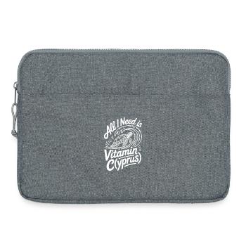 Zypern All I Need Is Vitamin Cyprus Zypern Flagge - Laptoptasche 15" - Grau meliert - Vorne