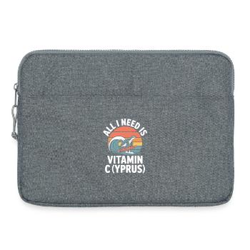 Zypern All I Need Is Vitamin Cyprus Zypern Flagge - Laptoptasche 15" - Grau meliert - Vorne