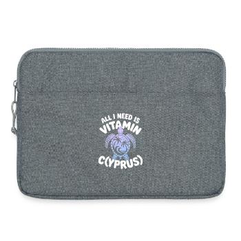 Zypern All I Need Is Vitamin Cyprus Zypern Flagge - Laptoptasche 15" - Grau meliert - Vorne