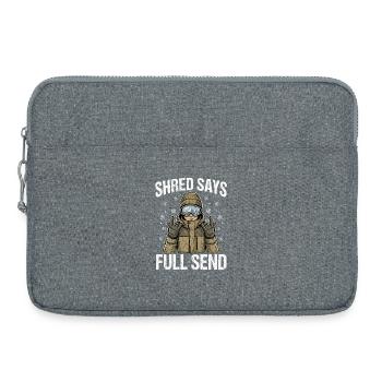 Shred Says Full Send Snow - Laptoptasche 15" - Grau meliert - Vorne