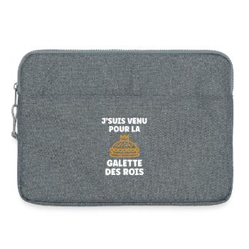 Humour galette des rois - Sacoche pour ordinateur portable 15 pouces - gris chiné - Devant