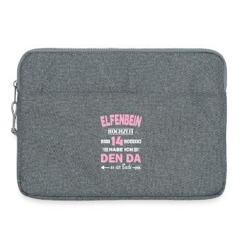Mariage en ivoire 14e anniversaire de mariage mariage - Sacoche pour ordinateur portable 15 pouces - gris chiné - Devant