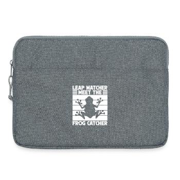 Attrapeur de grenouilles, saut matcher, rencontrez la grenouille attrapeuse - Sacoche pour ordinateur portable 15 pouces - gris chiné - Devant