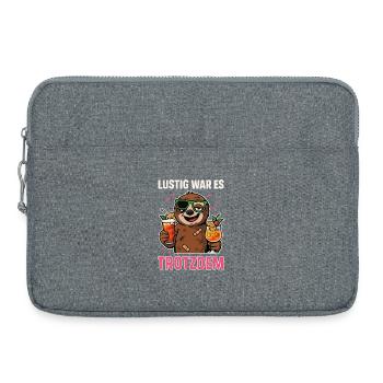 lustig war es shirt, kater faultier Party Shirt - Laptoptasche 15" - Grau meliert - Vorne