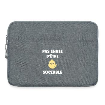 Pas envie d'être sociable - Sacoche pour ordinateur portable 15 pouces - gris chiné - Devant