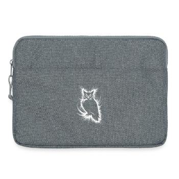 Silhouette d’art de hibou - Sacoche pour ordinateur portable 15 pouces - gris chiné - Devant