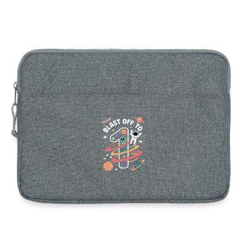 Abflug ins Weltall 1. Geburtstag Kindergeburtstag - Laptoptasche 15" - Grau meliert - Vorne