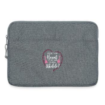 Le ukulélé hawaïen n’est pas ton - Sacoche pour ordinateur portable 15 pouces - gris chiné - Devant