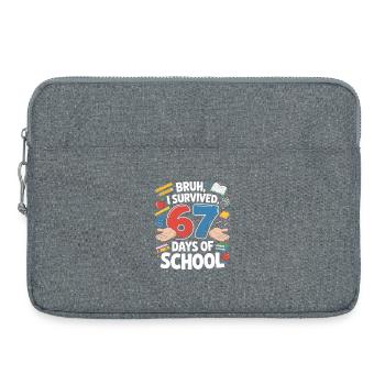 67 jours de survie scolaire - Sacoche pour ordinateur portable 15 pouces - gris chiné - Devant