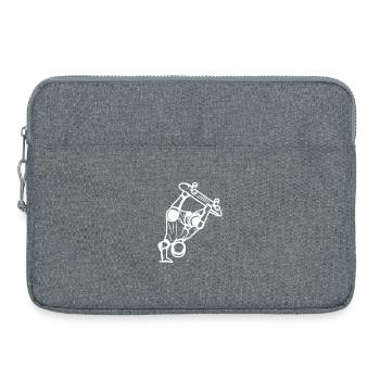 Skateboarder Zeichnung - Laptoptasche 15" - Grau meliert - Vorne