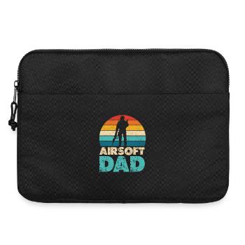 Airsoft Dad Retro Sunset Silhouette - Sacoche pour ordinateur portable 15 pouces - noir - Devant
