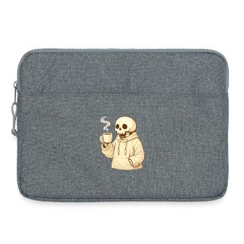 Cozy Skeleton in Hoodie – Warm Break - Laptop bag 15" - heather grey - Front
