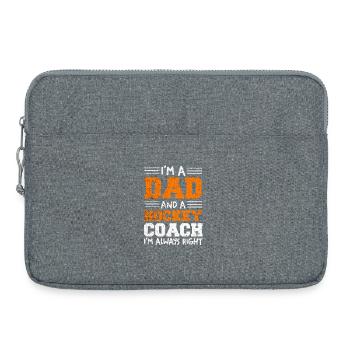 Vater und Hockeycoach – Immer Recht - Laptoptasche 15" - Grau meliert - Vorne