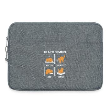 Funny Cat The Way of the Warrior Samurai Orange - Laptop bag 15" - heather grey - Front