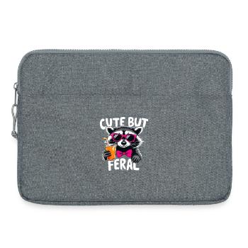 Un raton laveur doux mais sauvage - Sacoche pour ordinateur portable 15 pouces - gris chiné - Devant