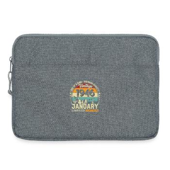 80e anniversaire Millésime janvier 1946 - Sacoche pour ordinateur portable 15 pouces - gris chiné - Devant
