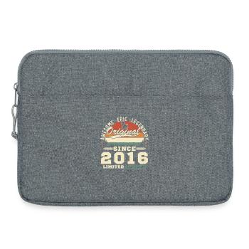 2016 Vintage Retro Geburtstagsgeschenk - Laptoptasche 15" - Grau meliert - Vorne