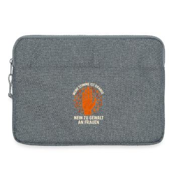 Orange Stimme, Nein zu Gewalt an Frauen - Laptoptasche 15" - Grau meliert - Vorne