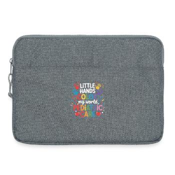 Farbenfrohe Kinderpflege Illustration - Laptoptasche 15" - Grau meliert - Vorne