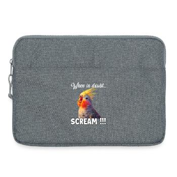 T calopsitte drôle, mème drôle pour l’oiseau - Sacoche pour ordinateur portable 15 pouces - gris chiné - Devant
