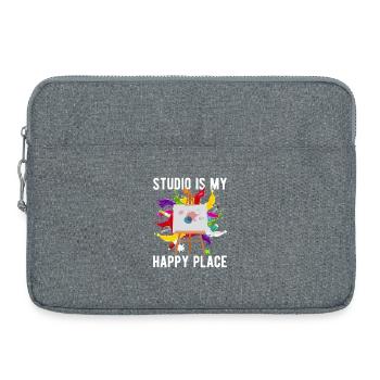 Funny Artist Painter Studio My Happy Place Draw - Laptoptasche 15" - Grau meliert - Vorne