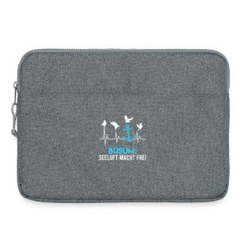 BÜSUM SEELUFT MACHT FREI Wattenmeer Lustig - Laptoptasche 15" - Grau meliert - Vorne