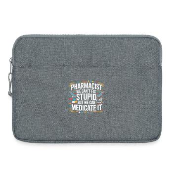 Apothekerwitz: Medikation statt Dummheit - Laptoptasche 15" - Grau meliert - Vorne