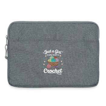 Passionné de crochet coloré et amoureux de la laine - Sacoche pour ordinateur portable 15 pouces - gris chiné - Devant