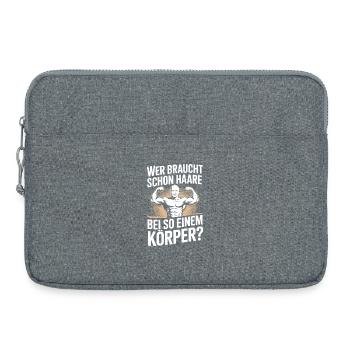 Glatze Wer Braucht Schon Haare Halbglatze Glatzen - Laptoptasche 15" - Grau meliert - Vorne