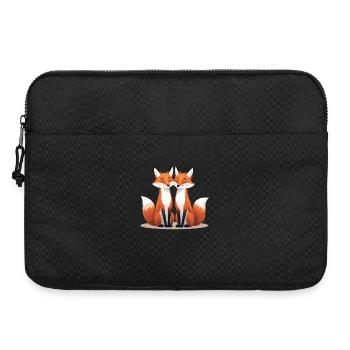 Two cuddling foxes - Laptop bag 15" - black - Front