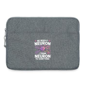 Moi nerd ? Jeu de mots avec les neurones - Sacoche pour ordinateur portable 15 pouces - gris chiné - Devant