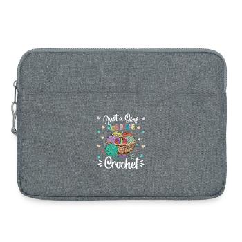 Passionné de crochet coloré et amoureuse de la laine - Sacoche pour ordinateur portable 15 pouces - gris chiné - Devant