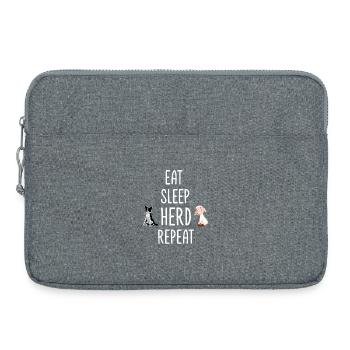 Essen, schlafen, herden, wiederholen, Border Collie-Schafe wiederholen. - Laptoptasche 15" - Grau meliert - Vorne