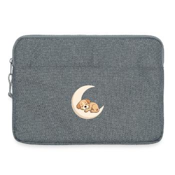 Moon cuddly dog in sleep - Laptop bag 15" - heather grey - Front