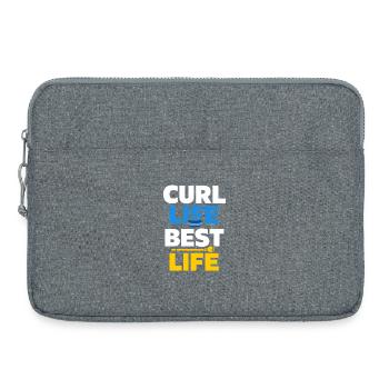 Curling, balayage drôle, cardio dur avec balai - Sacoche pour ordinateur portable 15 pouces - gris chiné - Devant