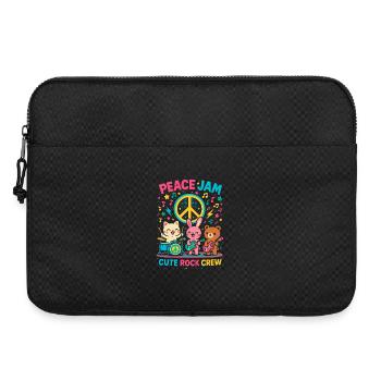 Peace jam rock crew, cute band - Laptop bag 15" - black - Front