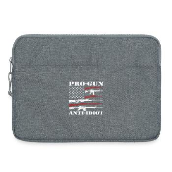 Pro-Waffen, Anti-Idiot - Laptoptasche 15" - Grau meliert - Vorne