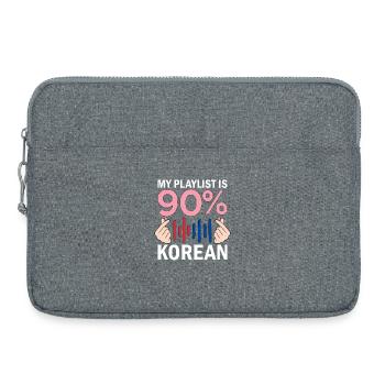 My Playlist Is 90 Percent Korean - Laptop bag 15" - heather grey - Front