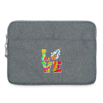 Hawaiian Ukulele Uke Tie Dye Love - Laptop bag 15" - heather grey - Front