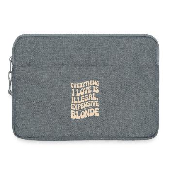 Everything I Love Illegal Expensive Blonde Männer - Laptoptasche 15" - Grau meliert - Vorne