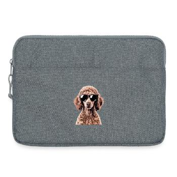 Brauner Pudel - Laptoptasche 15" - Grau meliert - Vorne