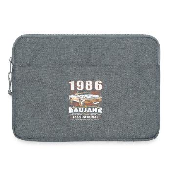 Voiture classique née anniversaire 1986 - Sacoche pour ordinateur portable 15 pouces - gris chiné - Devant